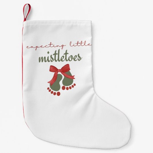 Expecting a Little Mistletoes Christmas Pregnancy Kleine Kerstsok (Voorkant)