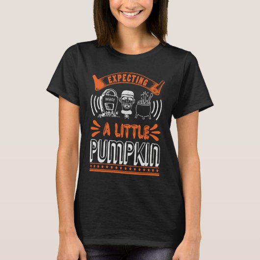 Expecting A Little Pumpkin Halloween 31st October T-shirt (Voorkant)