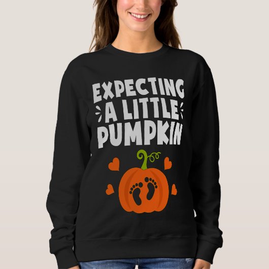 Expecting A Little Pumpkin Halloween Pregnant Mom  Trui (Voorkant)