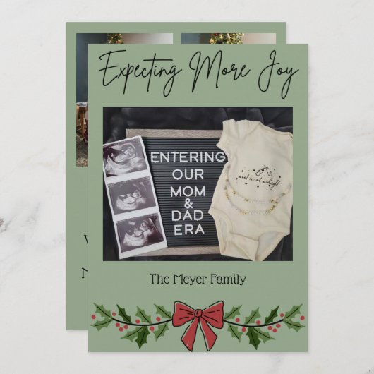 Expecting More Joy Christmas Card Feestdagenkaart (Voorkant / Achterkant)