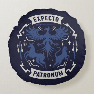 Expecto Patronum Vintage Silhouet Grafisch Design Rond Kussen