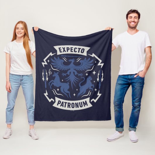 Expecto Patronum Vintage Silhouet Grafisch Fleece Deken (In situ)