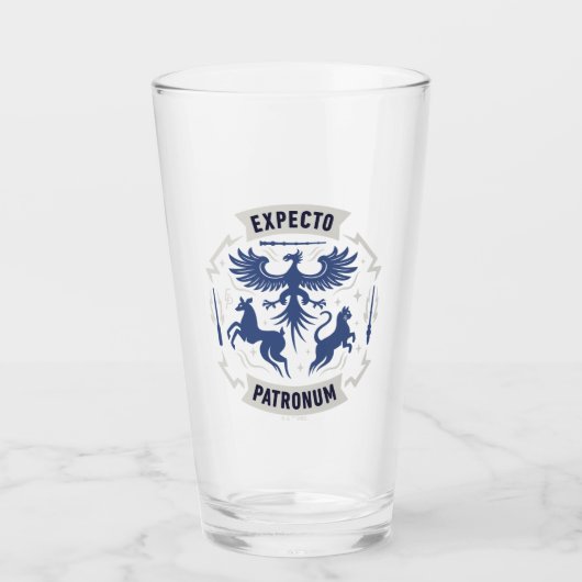 Expecto Patronum Vintage Silhouet Grafisch Glas (Voorkant)