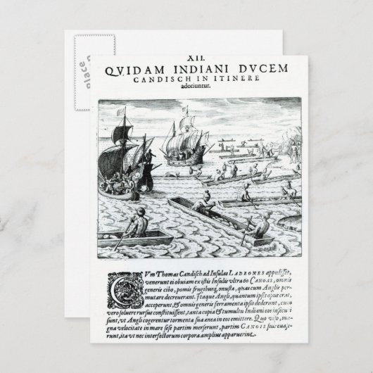 Expeditie van Thomas Cavendish Briefkaart (Voorkant / Achterkant)