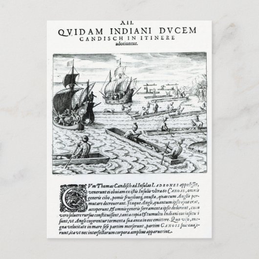 Expeditie van Thomas Cavendish Briefkaart (Voorkant)