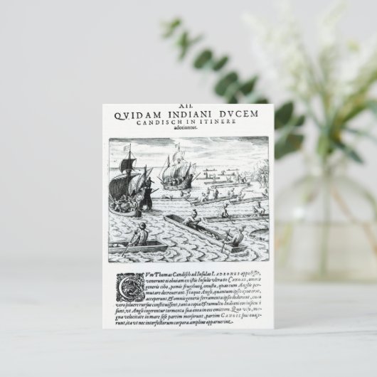 Expeditie van Thomas Cavendish Briefkaart (Staand voorkant)