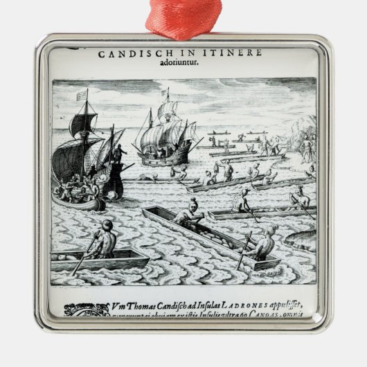 Expeditie van Thomas Cavendish Metalen Ornament (Voorkant)