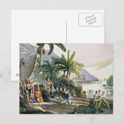 Expeditiepartij en koning Kamehameha I Briefkaart (Voorkant / Achterkant)