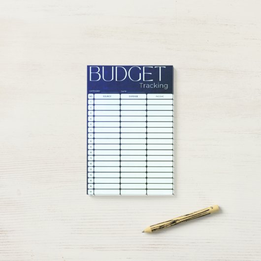 Expense Budget Tracking Post merkt op Post-it® Notes (Op bureau)