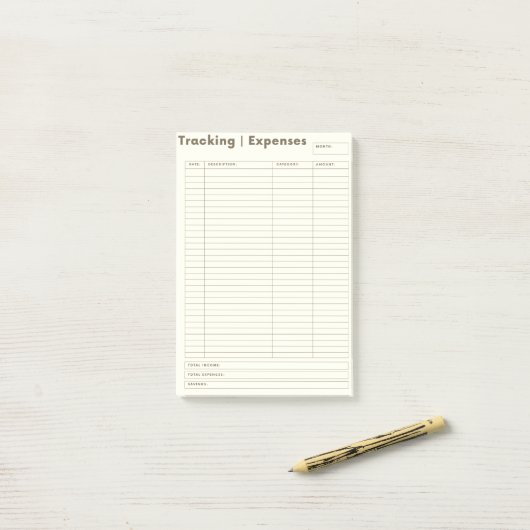 Expense Tracking Post it Notes (Op bureau)