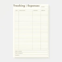 Expense Tracking Post it Notes