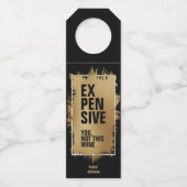 EXPENSIOENTELEFOON Gold Foil op zwart Flessenhanger (Voorkant)