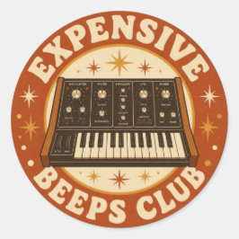 Expensive Beeps Club – Lustiger Synth Nerd Ronde Sticker