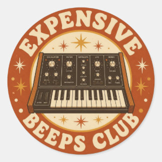 Expensive Beeps Club – Lustiger Synth Nerd Ronde Sticker