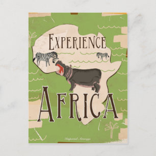 Experience Afrika Vintage Reisposter Briefkaart