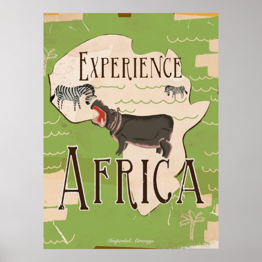 Experience Afrika Vintage Reisposter Poster (Voorkant)