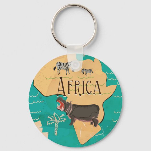Experience Afrika Vintage Reisposter Sleutelhanger (Voorkant)