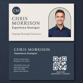 Experience Strategist Photo QR Code Navy Blue Visitekaartje