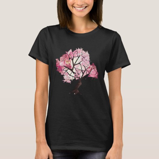 Experience the Magic of Cherry Blossoms Tree Geome T-shirt (Voorkant)