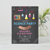 Experiment MAD SCIENCE VERJAARDAG UITNODIGING (Staand voorkant)