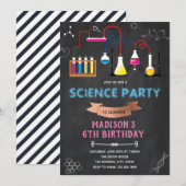 Experiment MAD SCIENCE VERJAARDAG UITNODIGING (Voorkant / Achterkant)