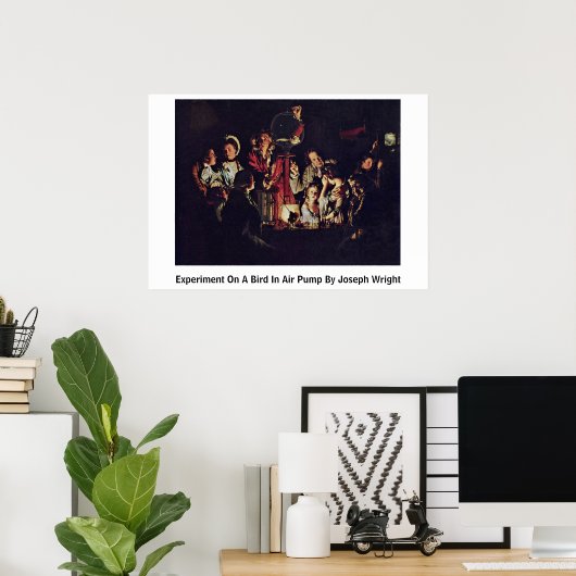 Experiment op een vogel in de luchtpomp van Joseph Poster (Thuiskantoor)