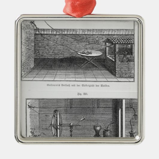 Experiment van Louis Galvani op kikkers Metalen Ornament (Voorkant)