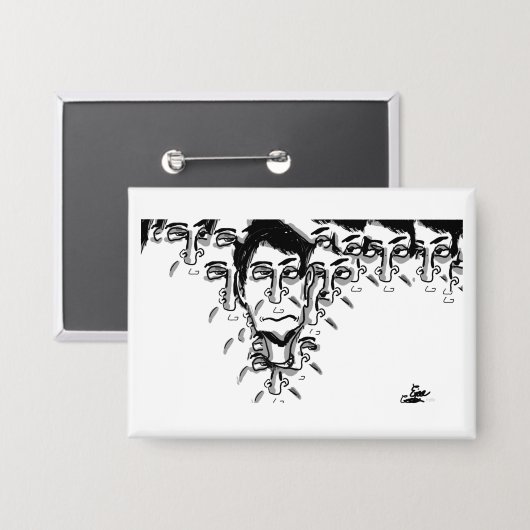 Experimental cartoon art button (Voorkant / Achterkant)