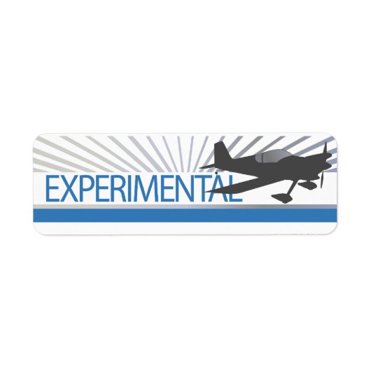 Experimenteel Vliegtuig Etiket (Voorkant)