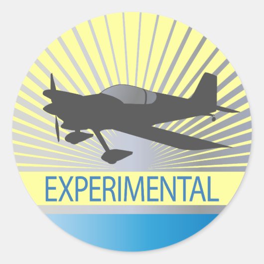 Experimenteel Vliegtuig Ronde Sticker (Voorkant)