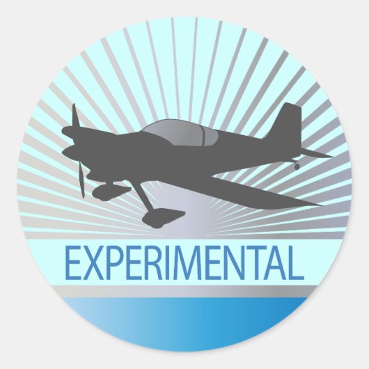 Experimenteel Vliegtuig Ronde Sticker (Voorkant)