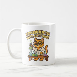 Experimenteren met Cattitude – Lab Cat T-Shirt Koffiemok