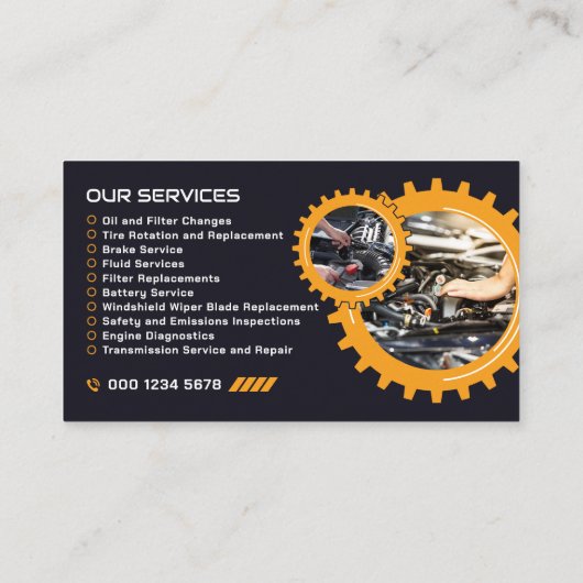 Expert Auto Repair, Car Service, Mechanic & Garage Visitekaartje (Achterkant)