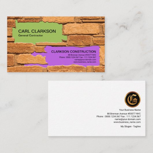 Expert Brick Masonry Works Plastering Wall Visitekaartje (Voorkant / Achterkant)