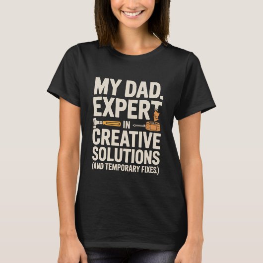 Expert in creatieve oplossingen - grappige doe-het t-shirt (Voorkant)