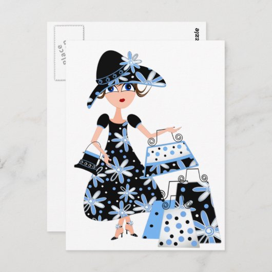 Expert Shopper in Blue Briefkaart (Voorkant / Achterkant)