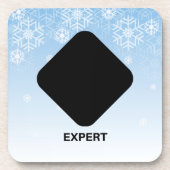Expert Skier Black Diamond Trail Sign Bier Onderzetter (Voorkant)