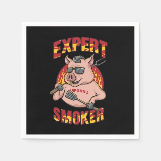 Expert Smoker Barbecue Party: de Grilltijd Servet (Voorkant)