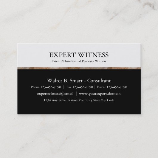 Expert Witness Professional Visitekaartje (Voorkant)