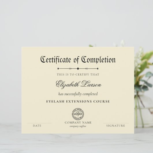 Expertise Behaald Certificaat van voltooiing (Staand voorkant)