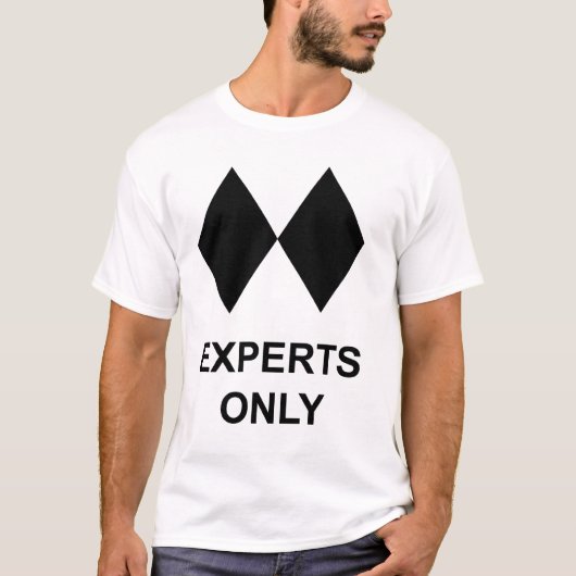 Experts alleen Skier of Snowboarder T-shirt (Voorkant)