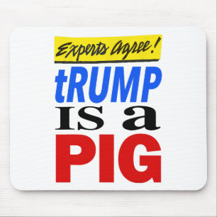 Experts zijn het erover eens dat Trump een varken Muismat