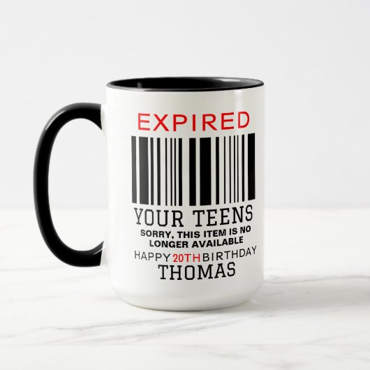 Expired Your Teens  Personalized, 20th Birthday  Mok (Links)