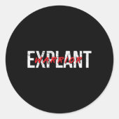 Explantaat Bewustzijn bij borstimplantaat Kanker Ronde Sticker (Voorkant)