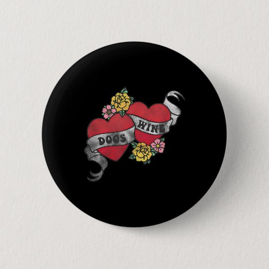 Expliciete liefde voor honden en Tattoos Ronde Button 5,7 Cm (Voorkant)