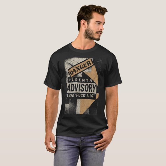 Explicit Content Warning Distressed Art T-shirt (Voorkant volledig)