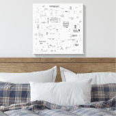 Exploded Uitzicht patentdiagrammen uitgerekt canva Canvas Afdruk (Insitu (Slaapkamer))