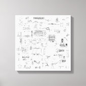 Exploded Uitzicht patentdiagrammen uitgerekt canva Canvas Afdruk (Voorkant)