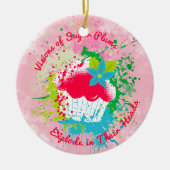 Exploderende cupcake suiker pruimen Kerst ornament (Voorkant)