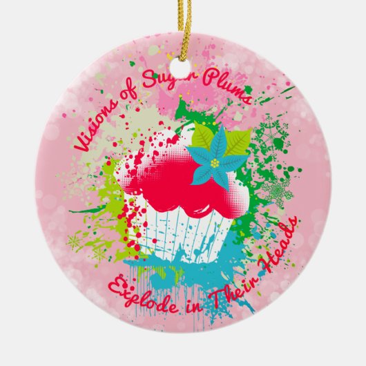 Exploderende cupcake suiker pruimen Kerst ornament (Voorkant)